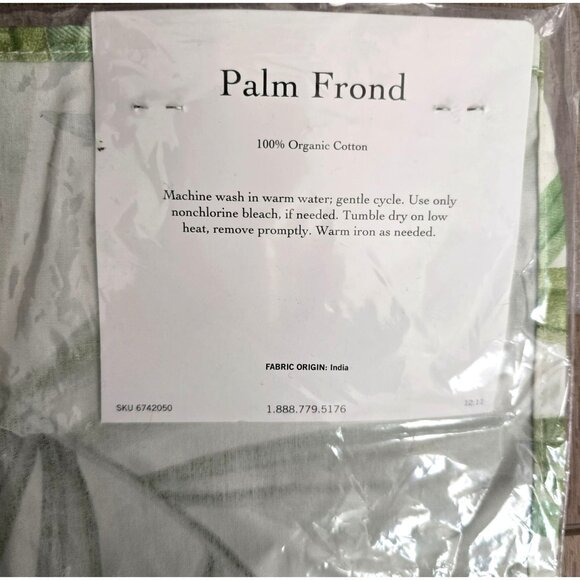 Pottery Barn Palm Frond Organic Cotton Table Square Decor DH933 - Picture 4 of 4